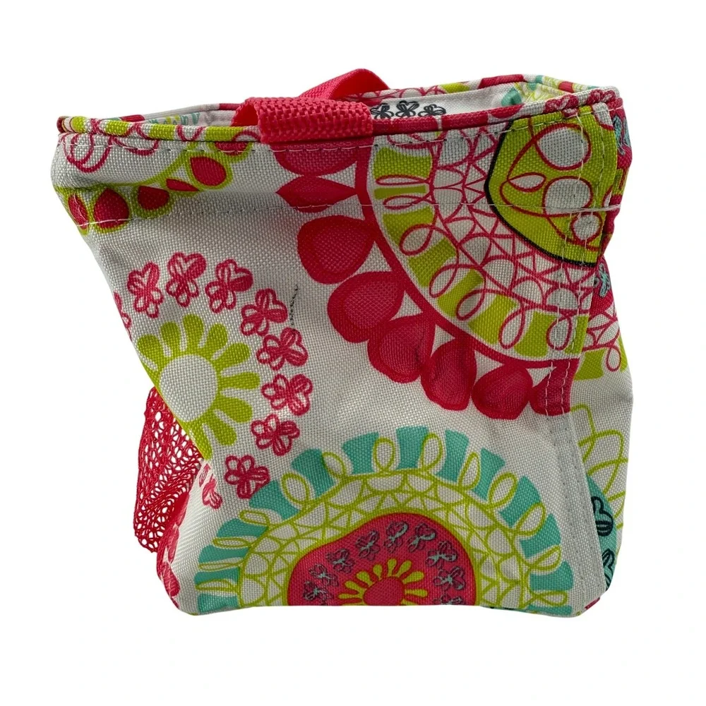 Thirty One Littles Carry All Caddy Floral Print Pink White‎ Green Mesh Pocket